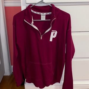 Victoria’s Secret pink maroon quarter zip